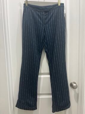 M Missoni Vintage Pinstriped Navy Trousers Sz 6